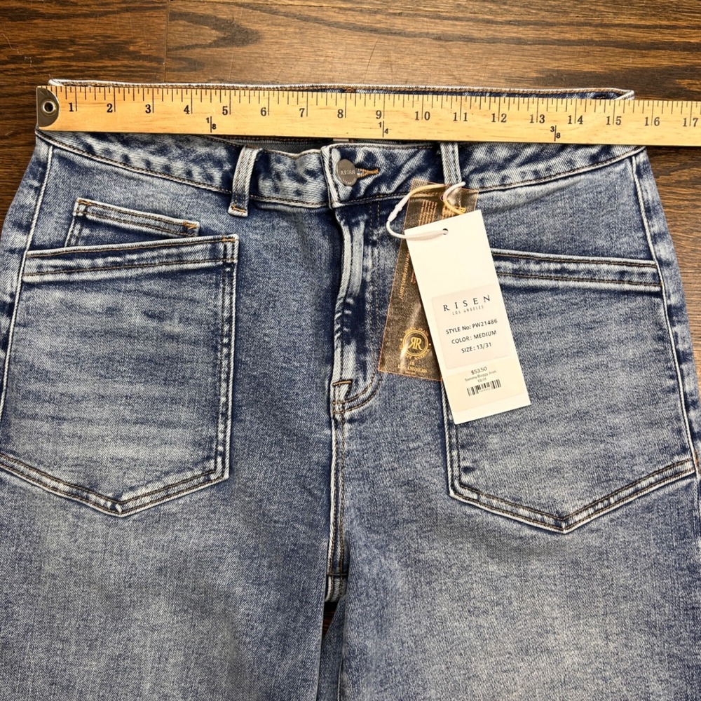 Risen Los Angeles Sammy Baggy Jean Women 13/31 Medium Wash High Rise Wide Leg - Picture 6 of 13